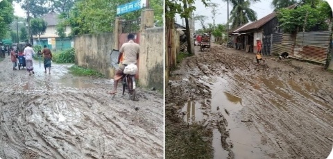 পাথরঘাটায় বর্ষা মৌসুম এলেই সড়কে চরম জনদুর্ভোগ,  পৌরসভার মেয়র বললেন আর্থিক সমস্যা। 